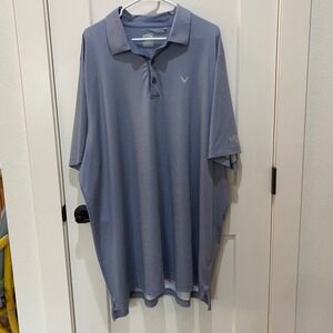 Callaway Men's Opti-dri Short Sleeve Pllo.  2XLT. Gray/White Squares.